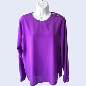 impressions of california 10 minimalist vintage blouse purple classic fit 90s